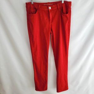 Banana Republic Red Skinny Jeans Size 30 (Actual 33"x32 1/2"} Stretch Denim